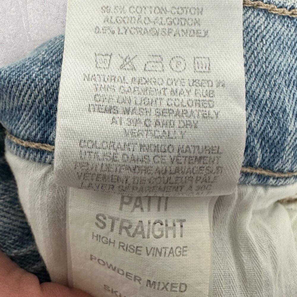 DL1961 Patti Straight High Rise Vintage Jeans Patchwork Power Blue Mixed Size 27 - Picture 13 of 16